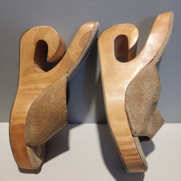 Vintage Tan Open toe clogs - Picture 3 of 4